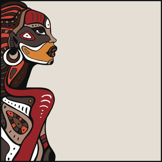 美丽的非洲女人的侧面图片下载