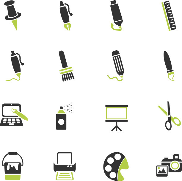 美术工具图标集图片下载