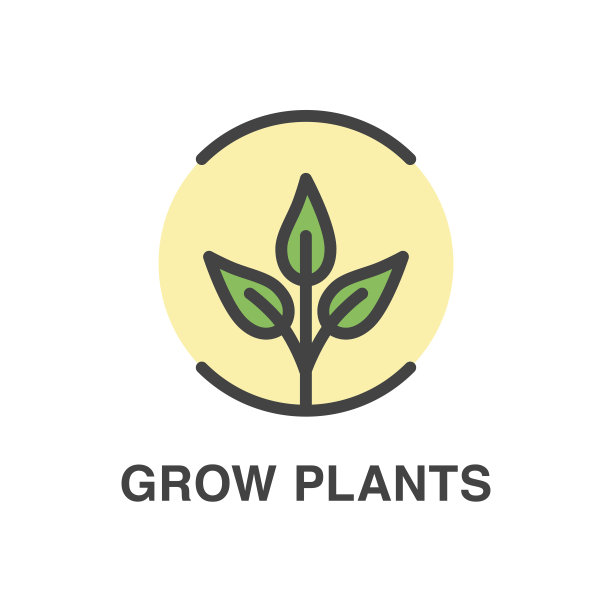 种植植物彩色图标。图片下载