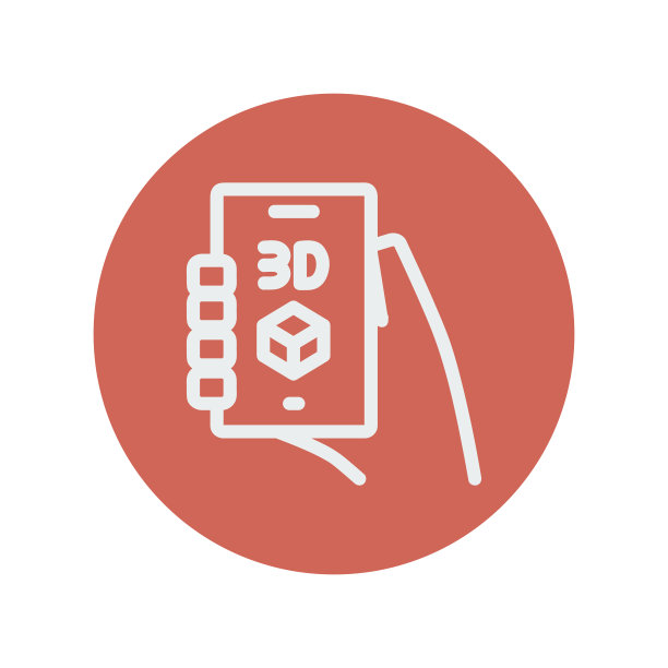 智能手机与3D盒细线图标图片下载