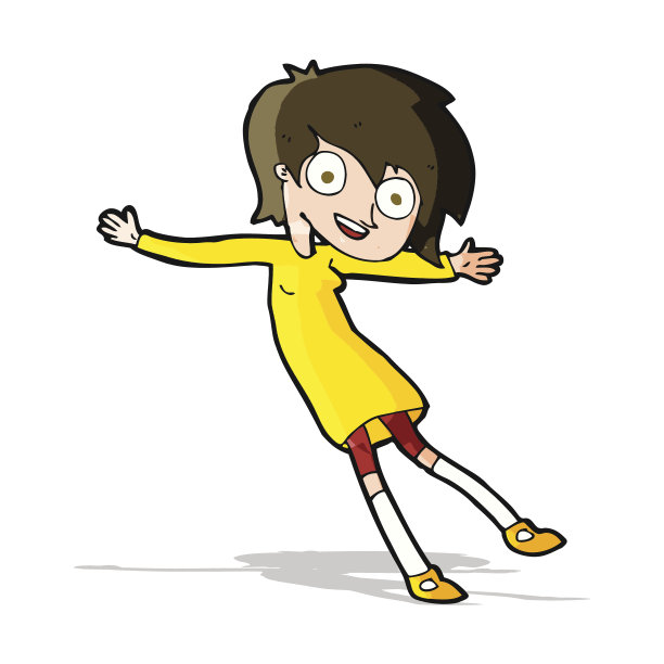 卡通疯狂兴奋的女孩图片下载