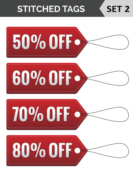 缝标签。组2。矢量插图。图片下载
