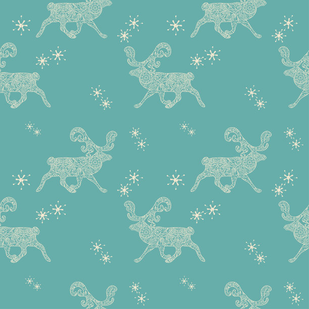 圣诞无缝图案与鹿图片下载