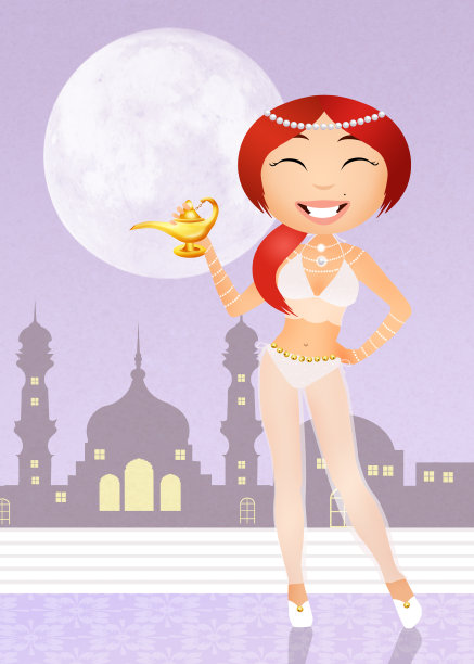 拿着神灯的女孩图片下载