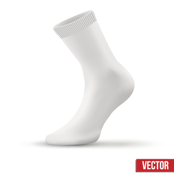 白色袜子的现实布局。一个简单的例子。向量图片下载