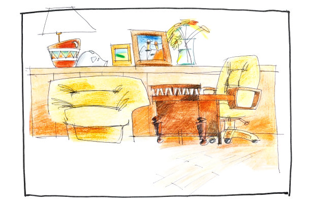 书房草图图片下载