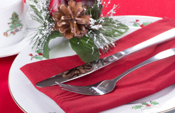 圣诞晚餐设置图片下载