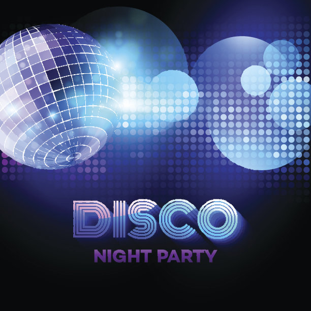 迪斯科背景与迪斯科。矢量图图片下载
