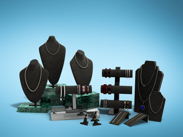 在珠宝陈列柜中代表珠宝3d图片下载