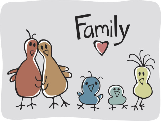 鸟的家庭图片下载