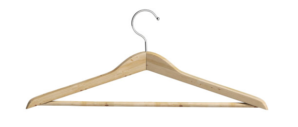 木制衣架3d渲染在白色图片下载