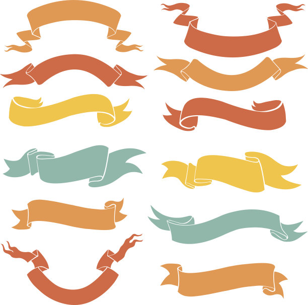 矢量丝带为你的文本集素材图片