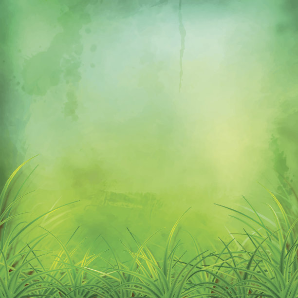 矢量水彩绿草背景图片下载