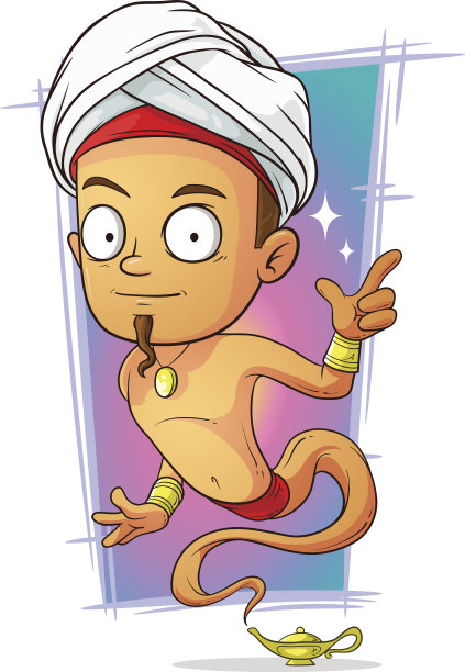 戴着头巾的卡通年轻精灵图片下载