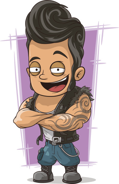 卡通风格的发型很酷的男人图片下载