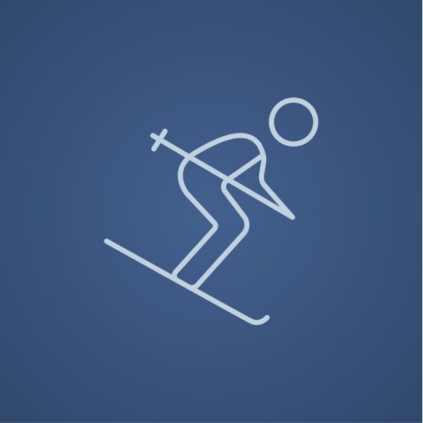 下坡滑雪线图标图片下载