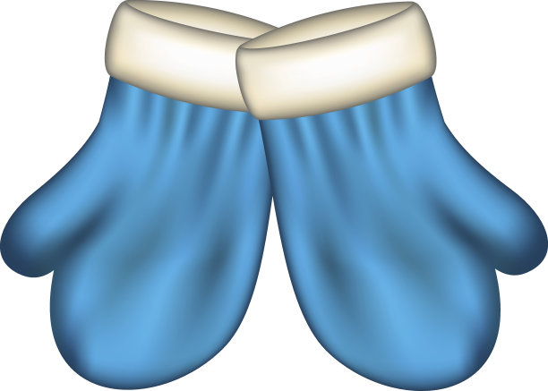 蓝色设计的冬季手套图片下载