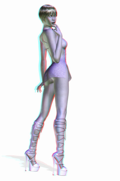 女孩喜欢红青色眼镜图片下载