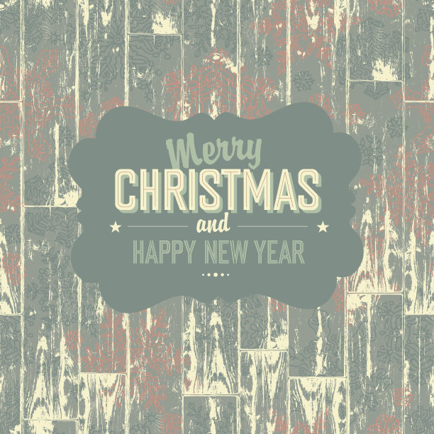 圣诞快乐，复古卡。向量,EPS10图片下载
