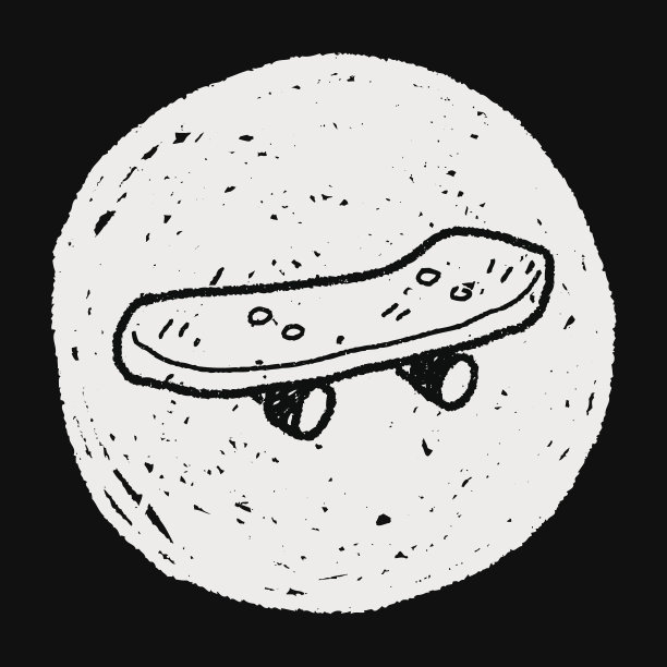 四轮滑冰鞋涂鸦图片下载