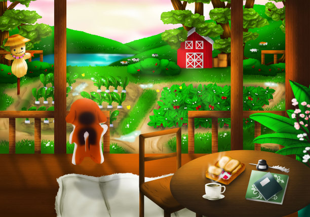 乡村别墅的春天图片下载