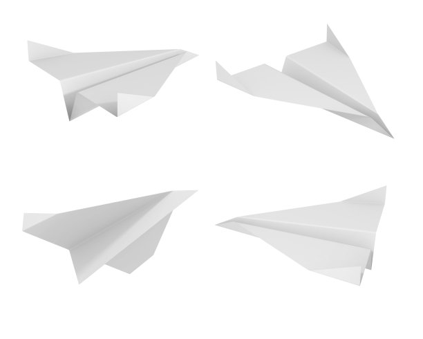 纸飞机从不同的角度看素材图片