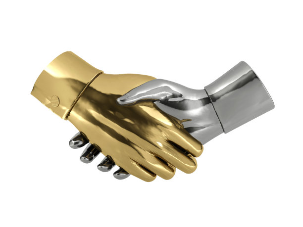 握手孤立在白色背景图片下载