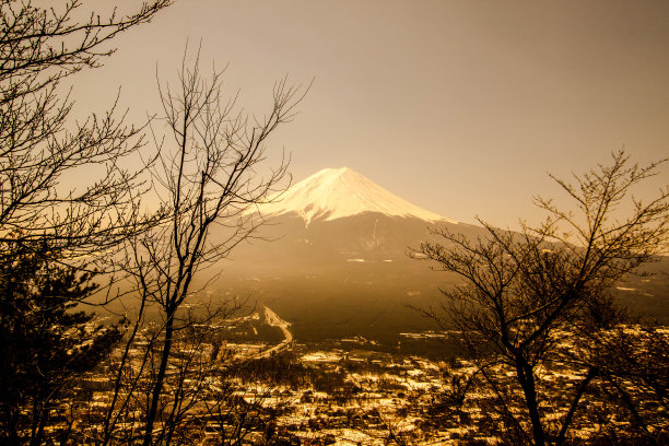 古老的富士山图片下载