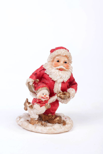 圣诞装饰与圣诞老人在白色的背景图片下载