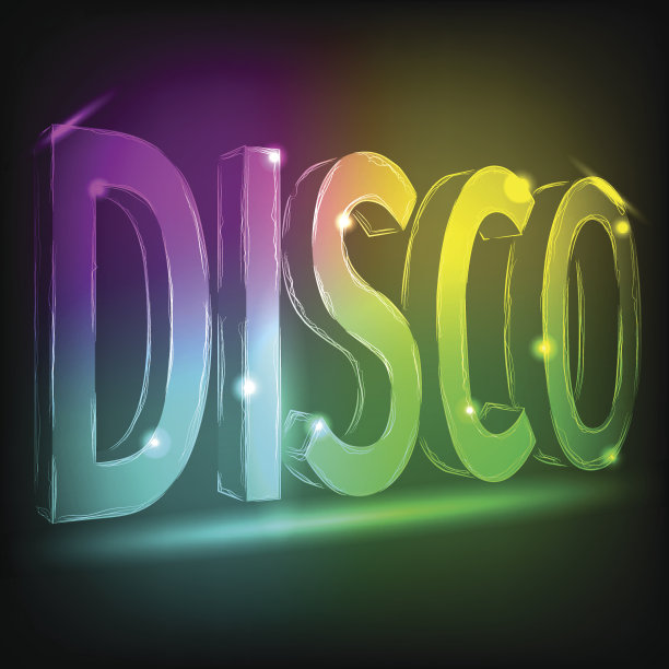 迪斯科抽象彩色线条在黑色的背景图片下载