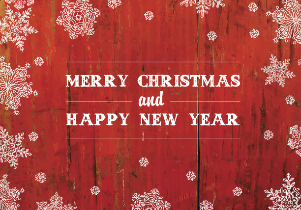 红色木板纹理上的圣诞祝福。向量图片下载