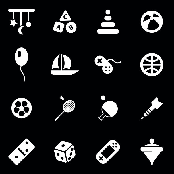 矢量白色玩具图标设置图片下载