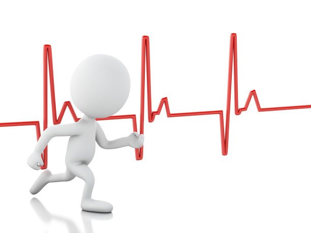 3d跑步的人有心跳。医学的概念图片下载