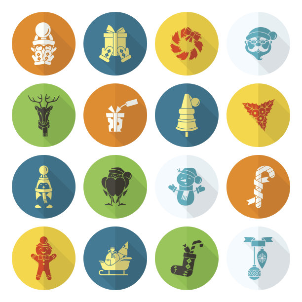 圣诞节和冬季图标收藏图片下载