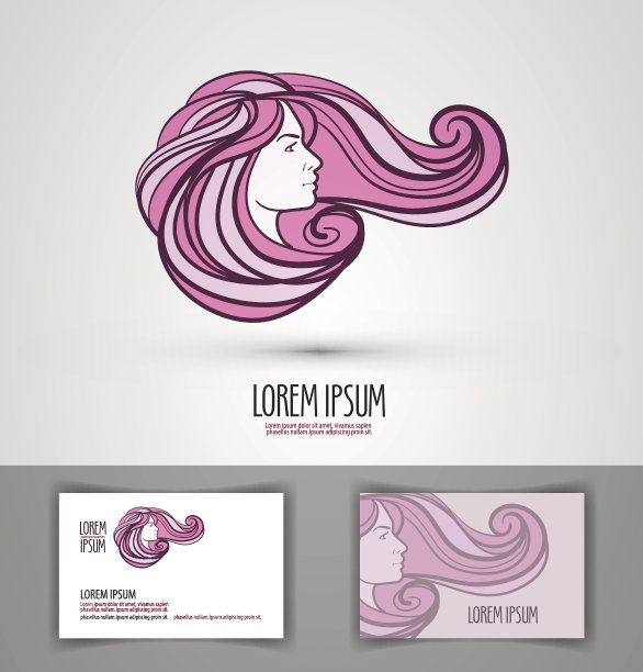 美容院矢量标识设计模板。理发店或化妆品图片下载