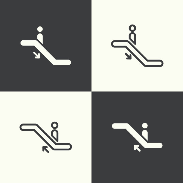 自动扶梯图标集图片下载