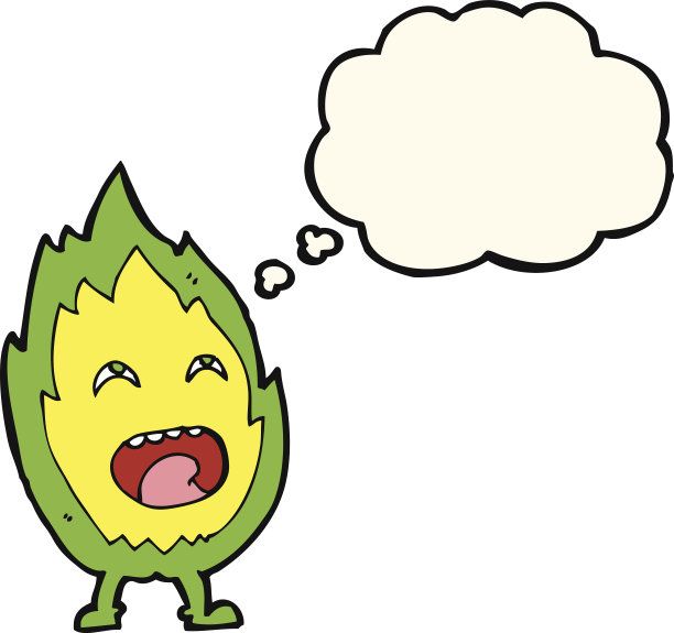 卡通火焰人物与思想泡泡图片下载