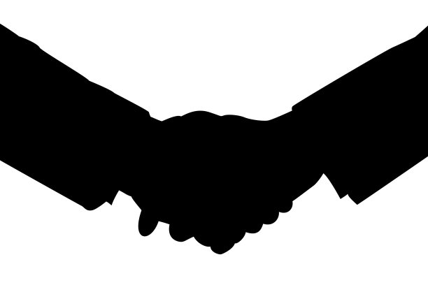 握手的剪影。图片下载