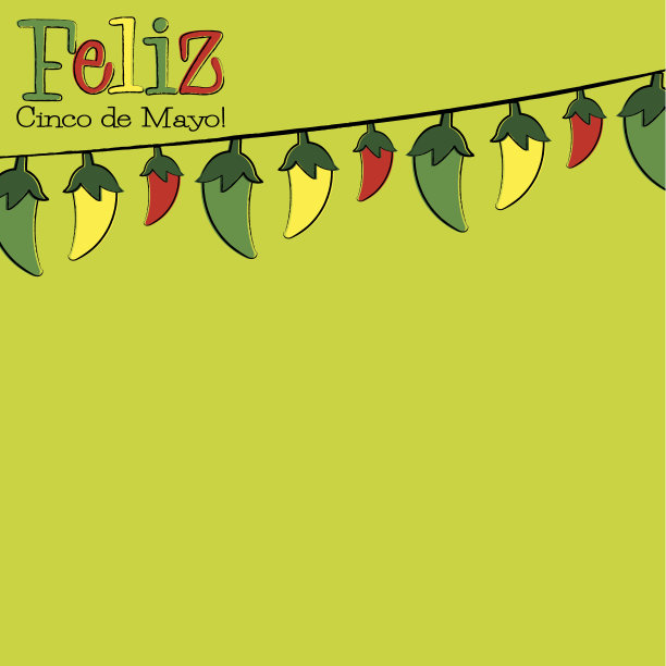 手绘辣椒辣椒串卡片矢量格式。图片下载