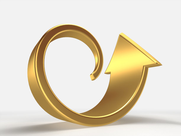 3D渲染的金箭。图片下载