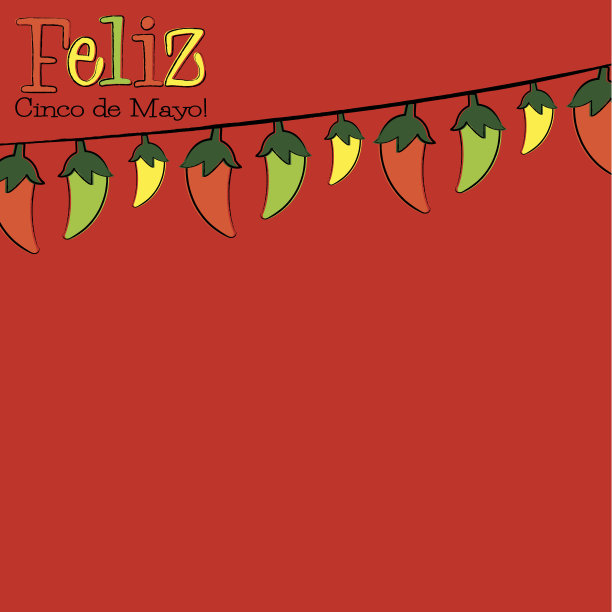 手绘辣椒辣椒串卡片矢量格式。图片下载