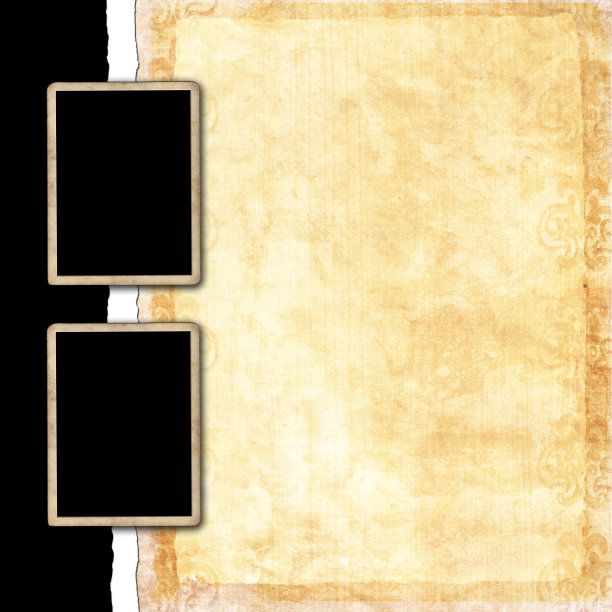 空白相框在纸上与花卉图案图片下载