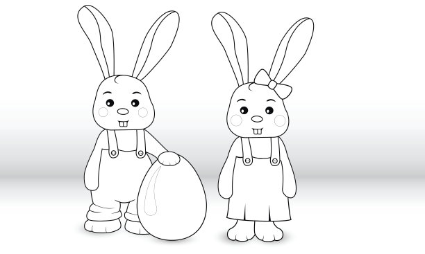 兔子男孩和女孩图片下载