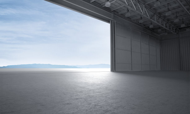 飞机吊架门打开车舞台3D插图图片下载