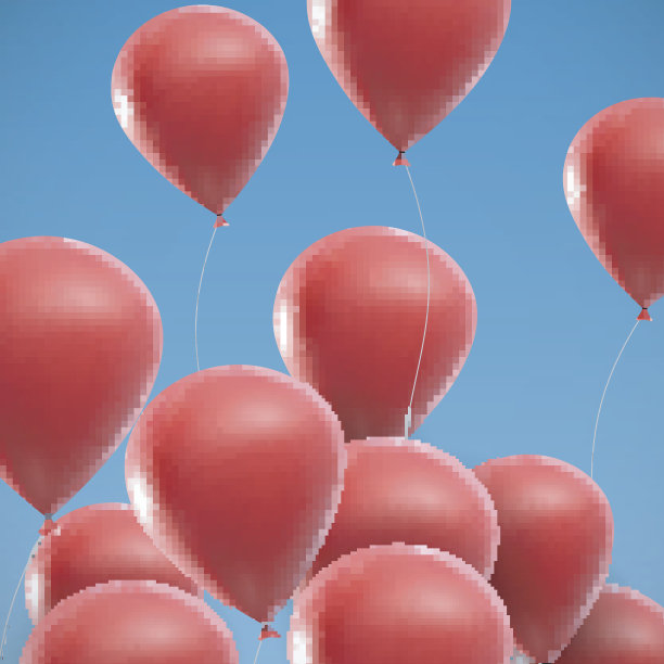 飞行逼真的光滑气球的插图图片下载