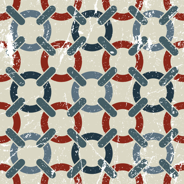 复古几何无缝图案，矢量重复背景图片下载