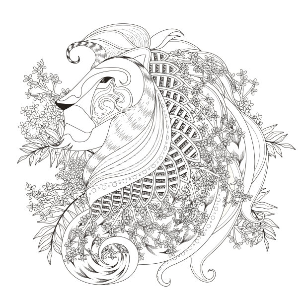 吸引人的狮子着色页图片下载