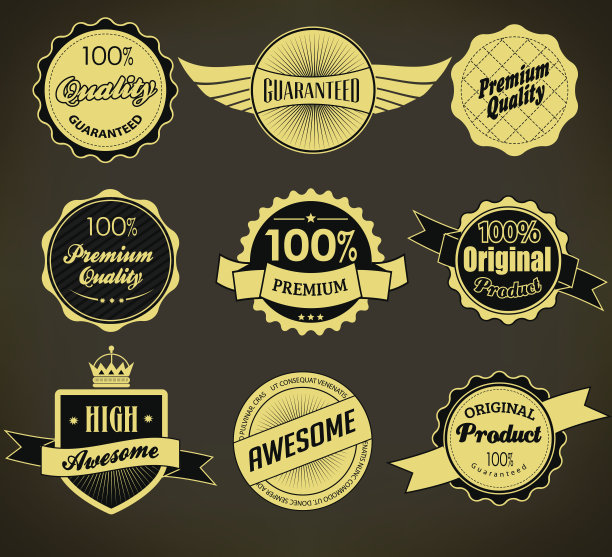 一套复古复古的标签。矢量图图片下载
