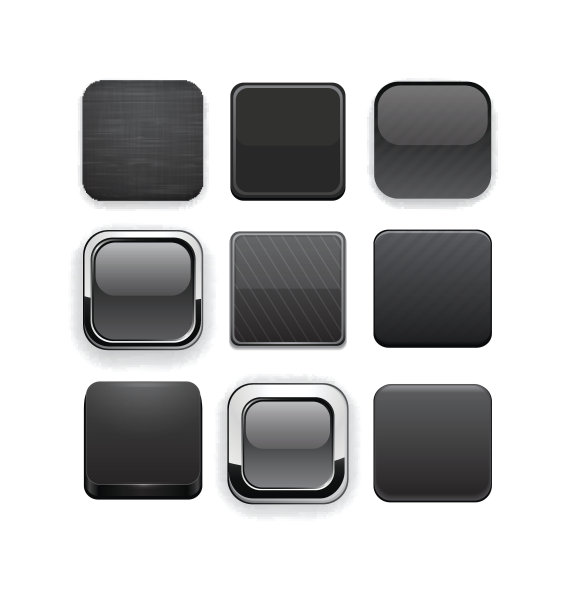 黑色高细节的现代网页按钮图片下载