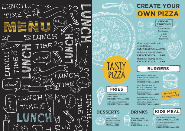 餐厅咖啡厅菜单，模板设计。图片下载